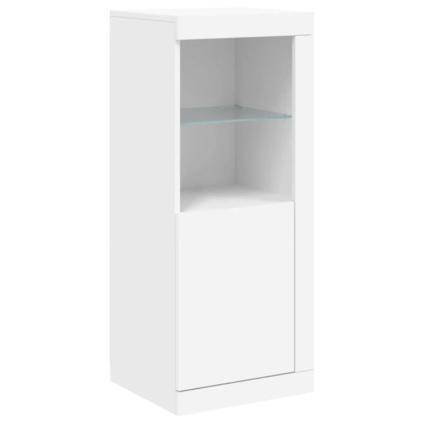 Sideboards mit LED-Leuchten, 3er-Set, Weiß