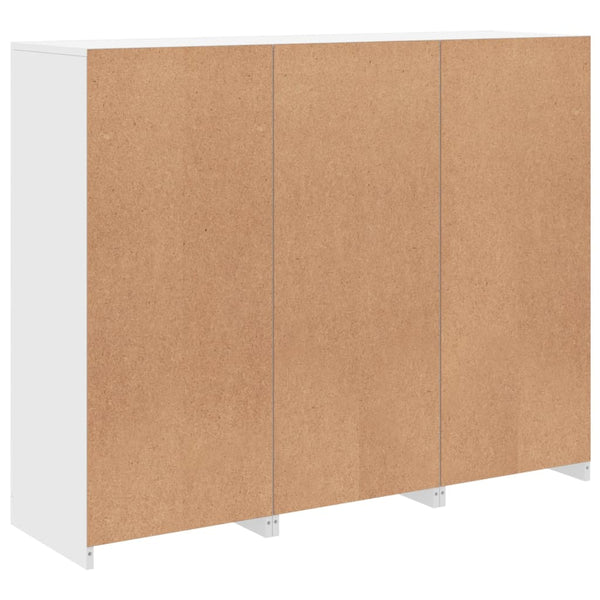 Sideboards mit LED-Leuchten, 3er-Set, Weiß