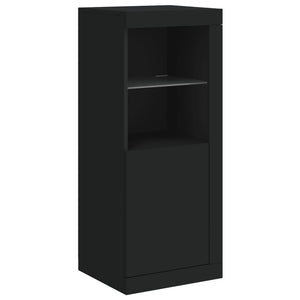 Sideboards mit LED-Leuchten, 3er Set, Schwarz