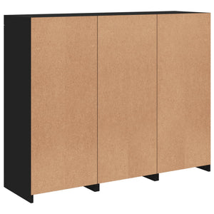 Sideboards mit LED-Leuchten, 3er Set, Schwarz