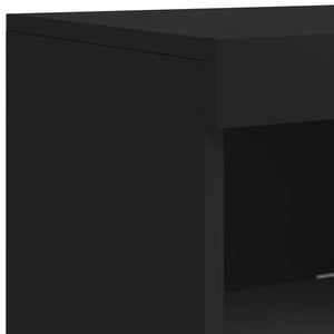 Sideboards mit LED-Leuchten, 3er Set, Schwarz