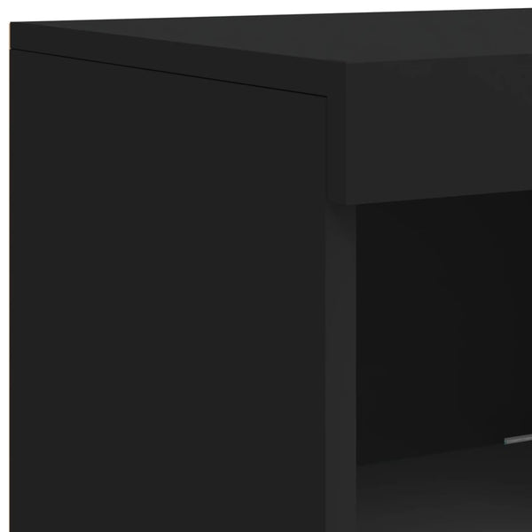 Sideboards mit LED-Leuchten, 3er Set, Schwarz