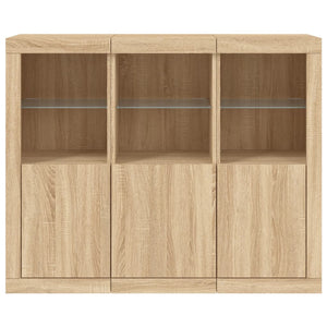Sideboards mit LED Sonoma-Eiche 3er Set