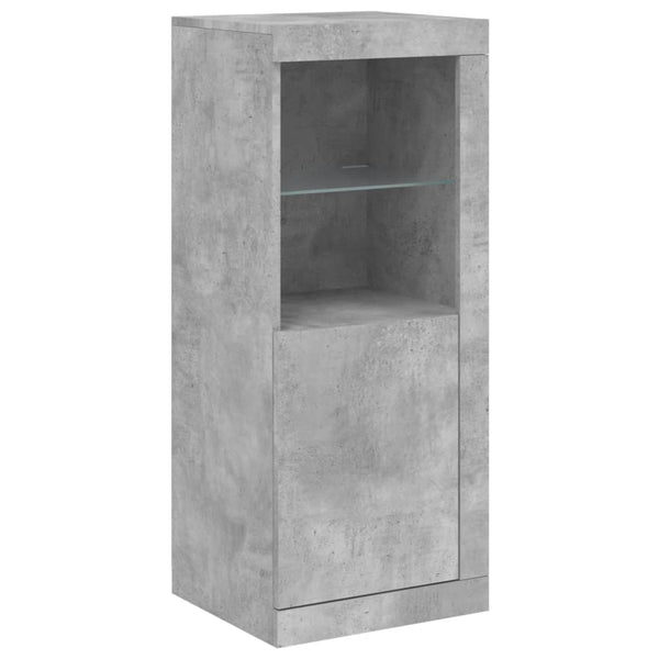 Sideboards mit LED-Leuchten, 3er-Set, Betongrau