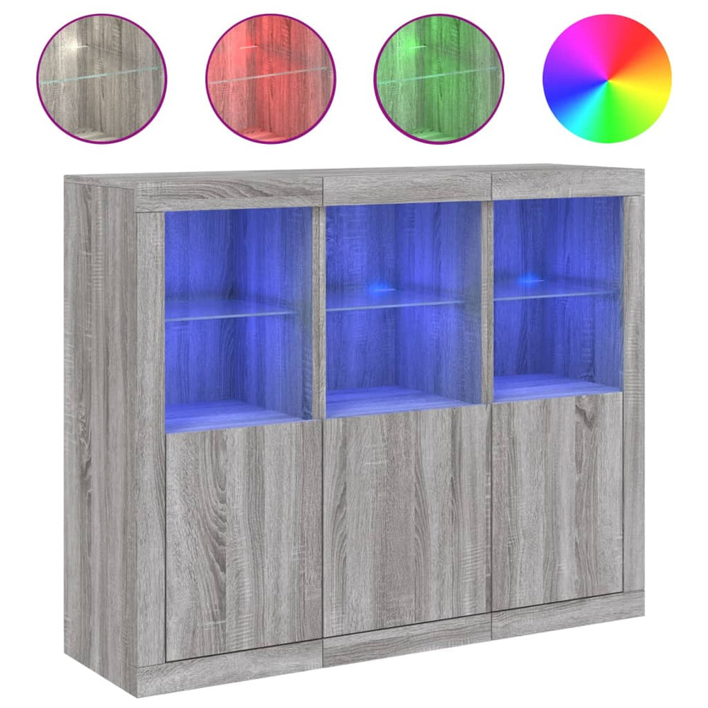 Sideboards mit LED Grau Sonoma Holz