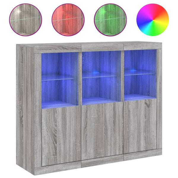 Sideboards mit LED Grau Sonoma Holz
