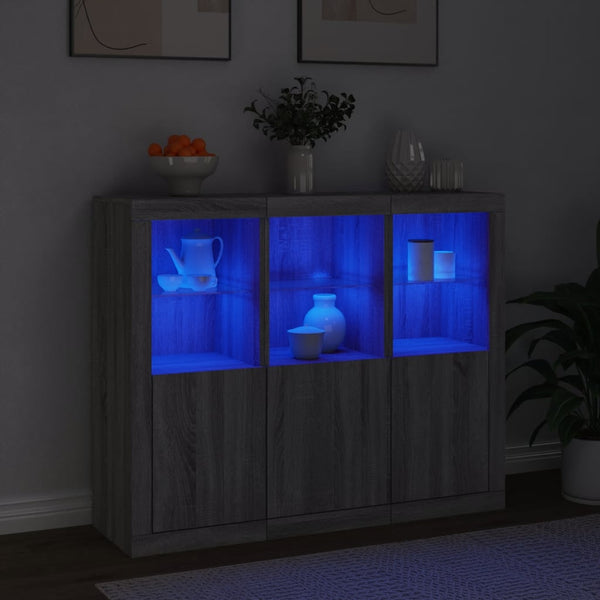 Sideboards mit LED Grau Sonoma Holz