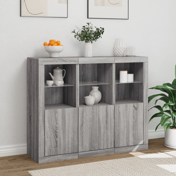 Sideboards mit LED Grau Sonoma Holz