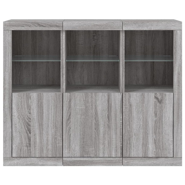 Sideboards mit LED Grau Sonoma Holz