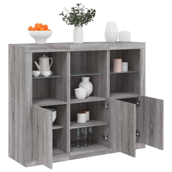 Sideboards mit LED Grau Sonoma Holz