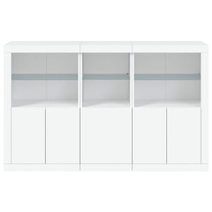 Sideboard Weiß mit LED-Leuchten 162 cm