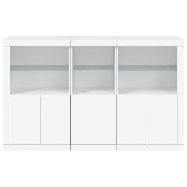 Sideboard Weiß mit LED-Leuchten 162 cm