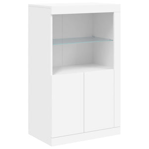Sideboard Weiß mit LED-Leuchten 162 cm