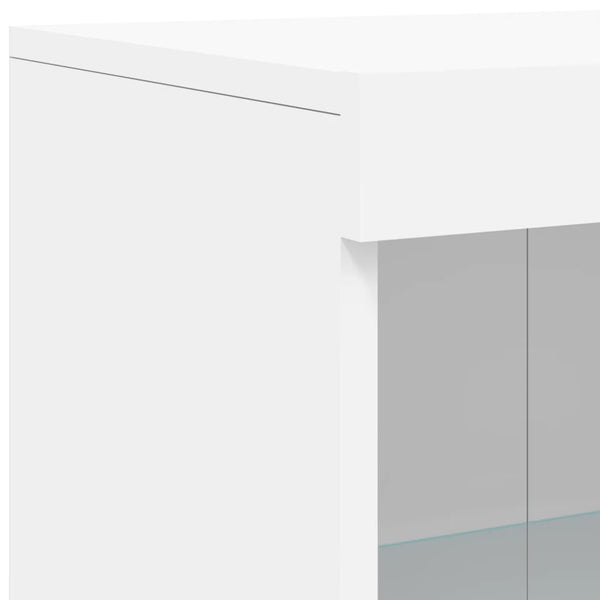 Sideboard Weiß mit LED-Leuchten 162 cm
