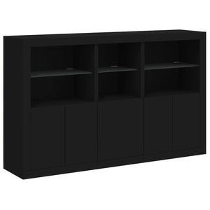 Sideboard mit LED Schwarz 162x37x100 cm