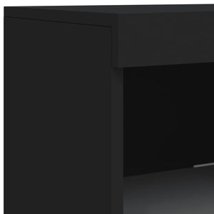 Sideboard mit LED Schwarz 162x37x100 cm