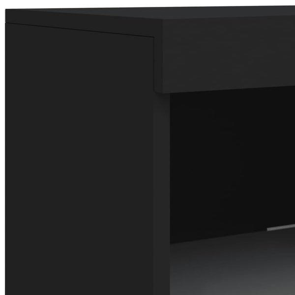 Sideboard mit LED Schwarz 162x37x100 cm