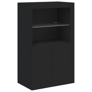 Sideboard mit LED Schwarz 162x37x100 cm