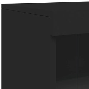 Sideboard mit LED Schwarz 162x37x100 cm