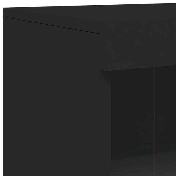 Sideboard mit LED Schwarz 162x37x100 cm