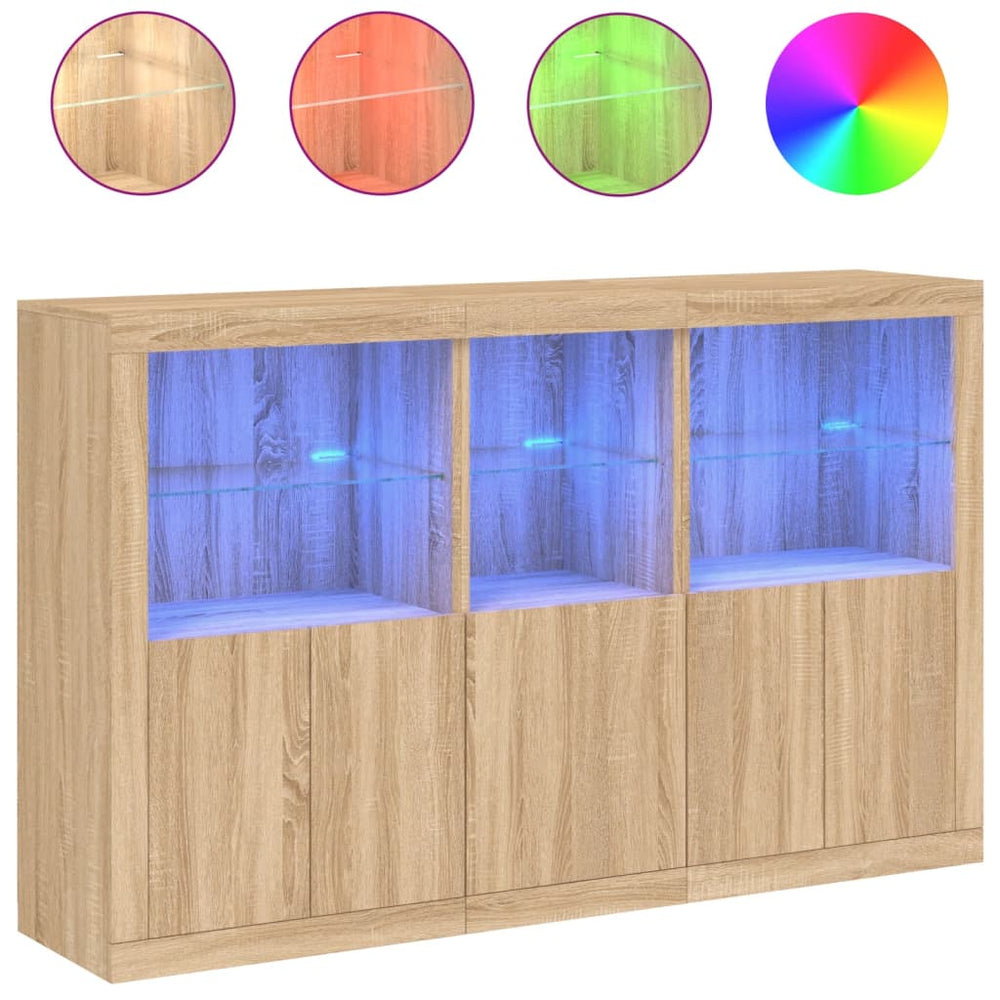 Sideboard mit LED Sonoma-Eiche 162 cm
