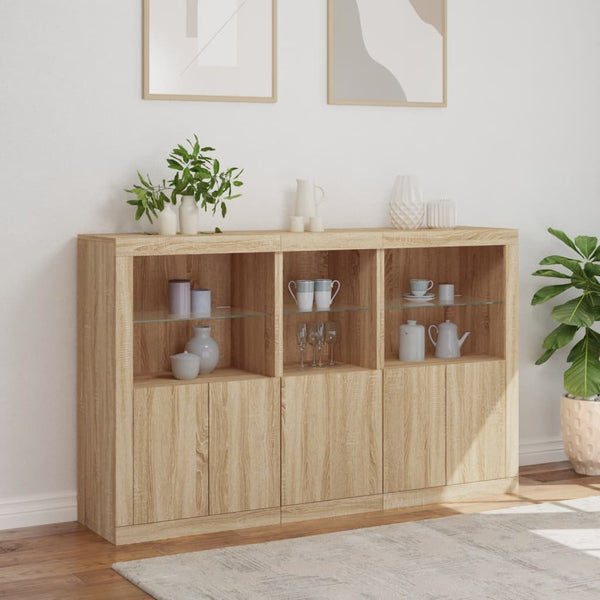 Sideboard mit LED Sonoma-Eiche 162 cm