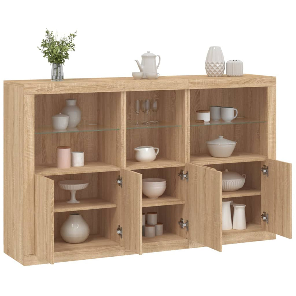 Sideboard mit LED Sonoma-Eiche 162 cm