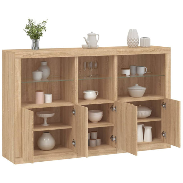 Sideboard mit LED Sonoma-Eiche 162 cm