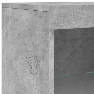 Sideboard mit LED-Leuchten, Betongrau, 162 cm