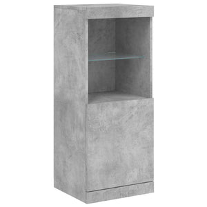 Sideboard mit LED-Leuchten, Betongrau, 162 cm