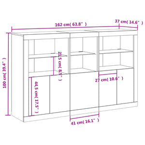Sideboard mit LED-Leuchten Räuchereiche 162 cm