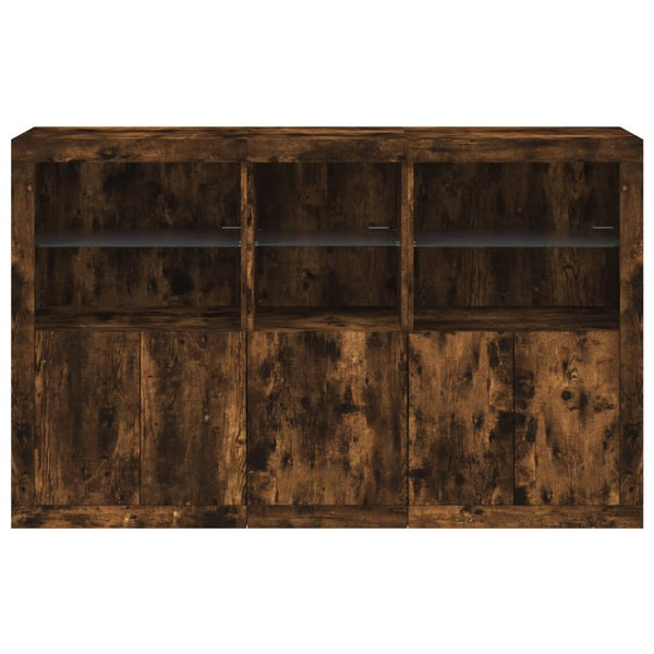 Sideboard mit LED-Leuchten Räuchereiche 162 cm