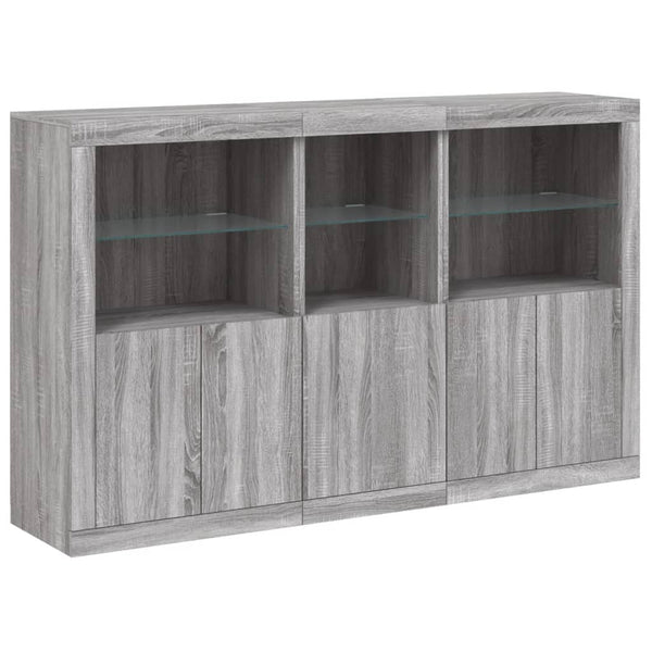 Sideboard mit LED Grau Sonoma 162 cm