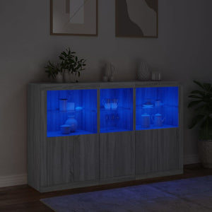 Sideboard mit LED Grau Sonoma 162 cm