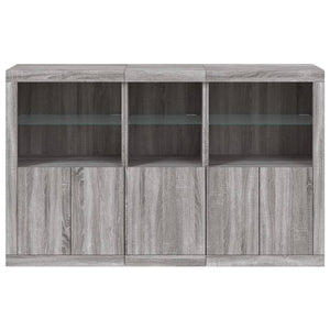 Sideboard mit LED Grau Sonoma 162 cm