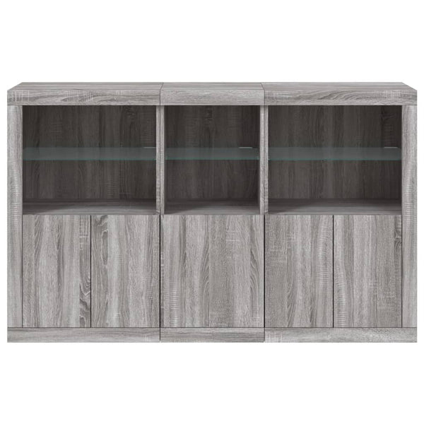 Sideboard mit LED Grau Sonoma 162 cm