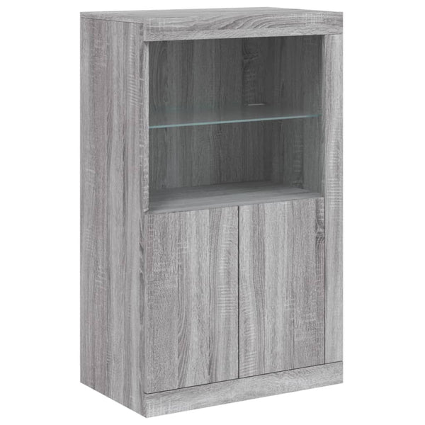 Sideboard mit LED Grau Sonoma 162 cm