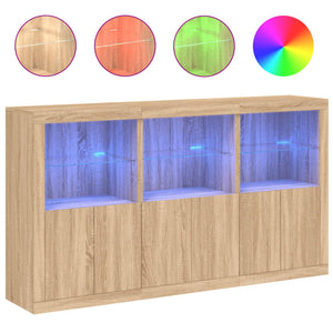 Sideboard Sonoma-Eiche mit LED-Leuchten, 181,5 cm