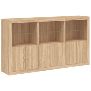 Sideboard Sonoma-Eiche mit LED-Leuchten, 181,5 cm