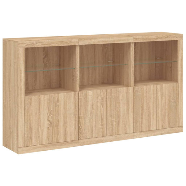 Sideboard Sonoma-Eiche mit LED-Leuchten, 181,5 cm
