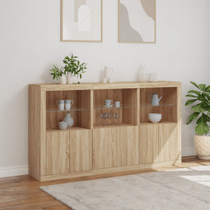 Sideboard Sonoma-Eiche mit LED-Leuchten, 181,5 cm