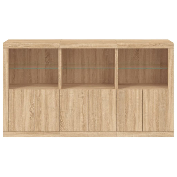Sideboard Sonoma-Eiche mit LED-Leuchten, 181,5 cm