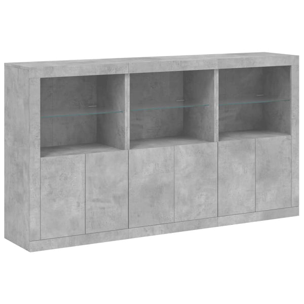 Sideboard mit LED Betongrau 181,5 cm