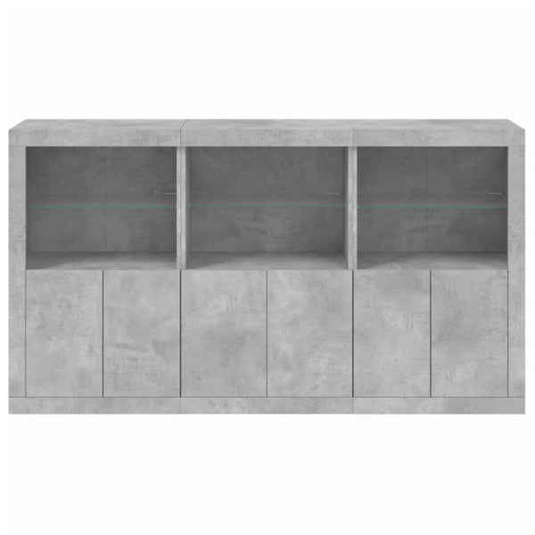 Sideboard mit LED Betongrau 181,5 cm