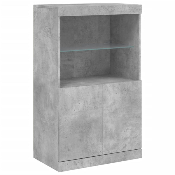 Sideboard mit LED Betongrau 181,5 cm