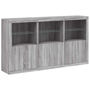 Sideboard Grau Sonoma mit LED-Leuchten 181,5 cm