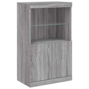 Sideboard Grau Sonoma mit LED-Leuchten 181,5 cm