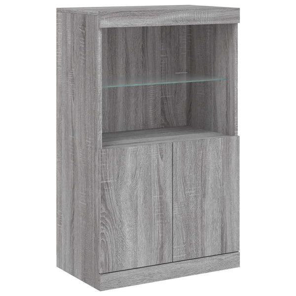 Sideboard Grau Sonoma mit LED-Leuchten 181,5 cm