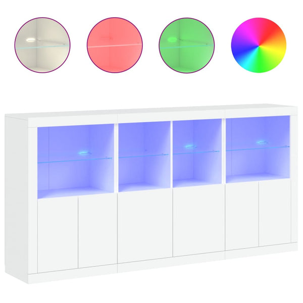 Sideboard mit LED Weiß 202x37x100 cm