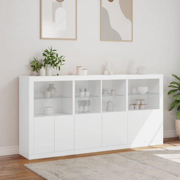 Sideboard mit LED Weiß 202x37x100 cm